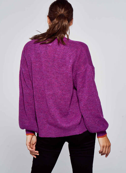 Gilet manches longues violet BELLITA pour femme