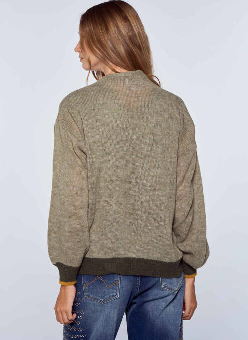 Gilet manches longues vert BELLITA pour femme