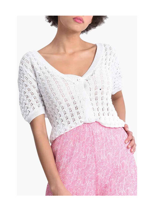 Gilet manches courtes blanc MOLLY BRACKEN pour femme
