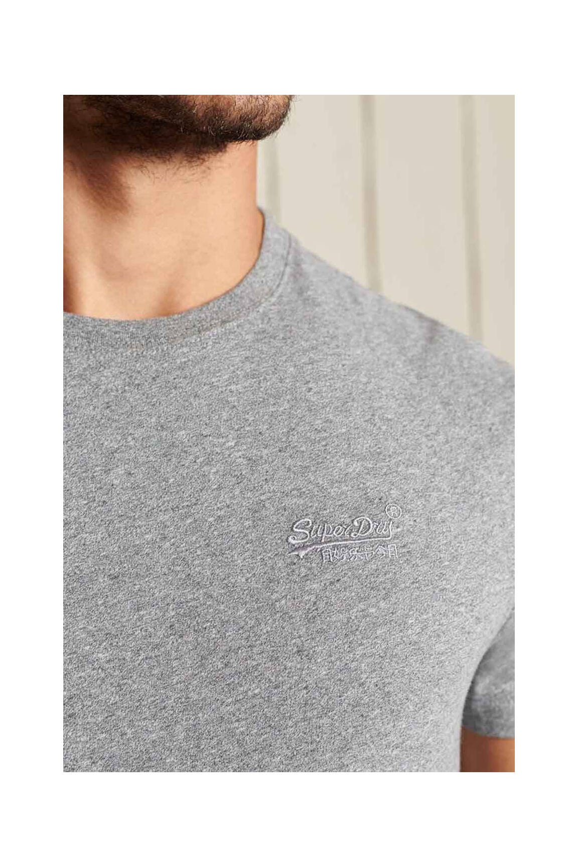T-shirt Superdry Homme Taille M Gris - Occasion Très Bon État