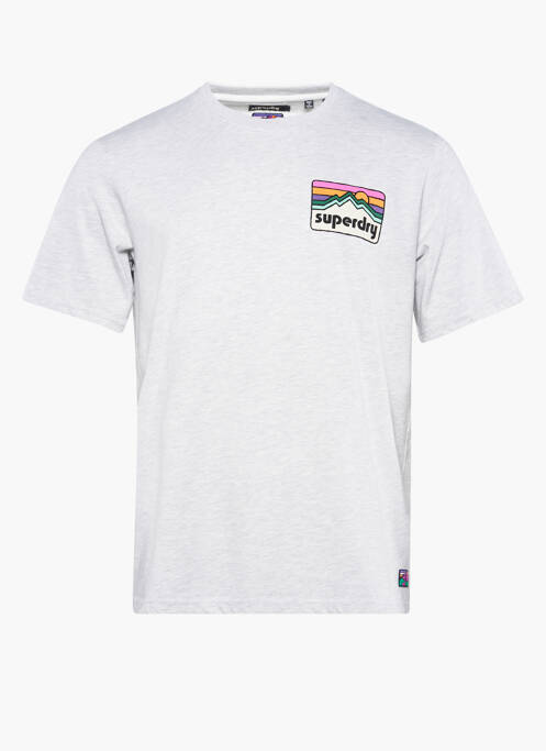 T-shirt gris SUPERDRY pour homme