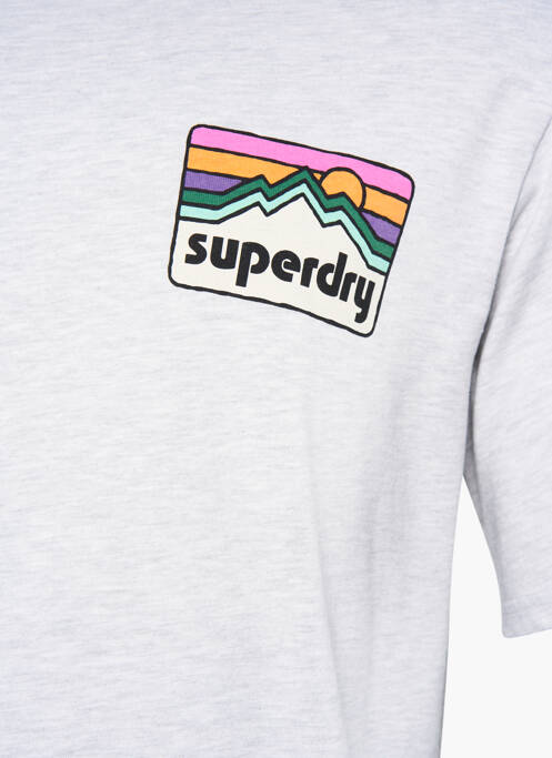 T-shirt gris SUPERDRY pour homme