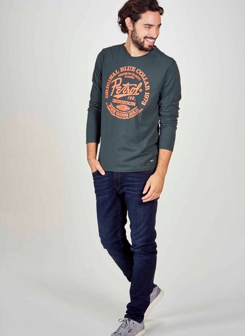 T-shirt vert PETROL INDUSTRIES pour homme