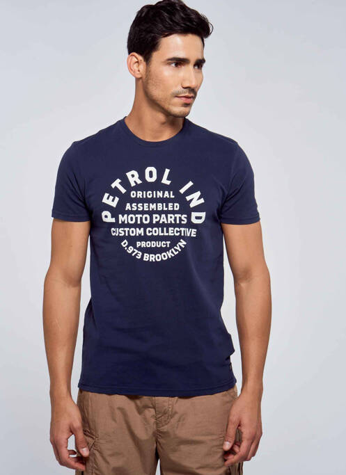 T-shirt bleu PETROL INDUSTRIES pour homme