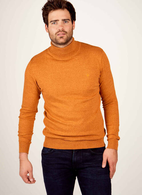 Pull col roulé orange HAZE&FINN pour homme
