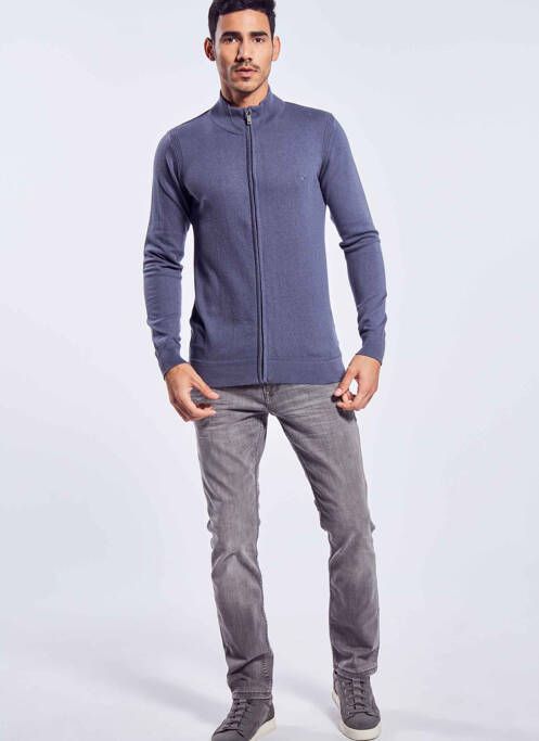 Gilet manches longues bleu HAZE&FINN pour homme