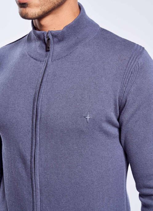 Gilet manches longues bleu HAZE&FINN pour homme