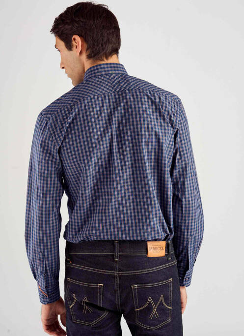 Chemise manches longues bleu LE FABULEUX MARCEL DE BRUXELLES pour homme