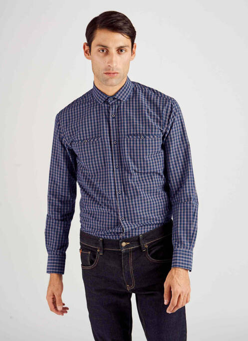Chemise manches longues bleu LE FABULEUX MARCEL DE BRUXELLES pour homme