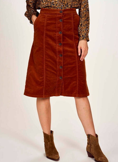 Jupe mi-longue marron LE FABULEUX MARCEL DE BRUXELLES pour femme