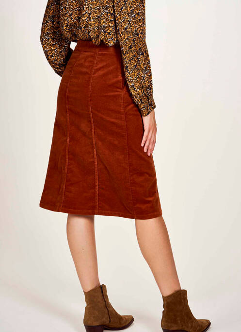Jupe mi-longue marron LE FABULEUX MARCEL DE BRUXELLES pour femme