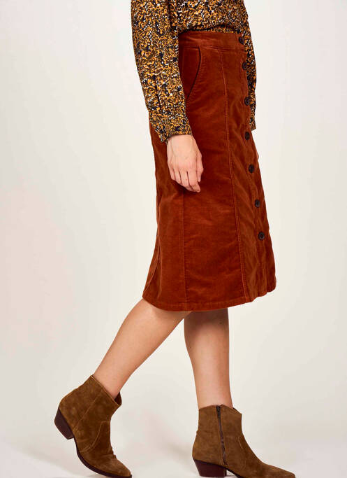 Jupe mi-longue marron LE FABULEUX MARCEL DE BRUXELLES pour femme