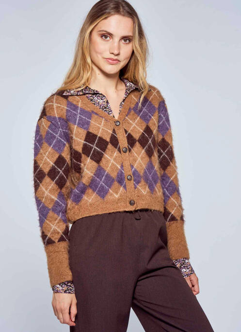 Gilet manches longues marron LE FABULEUX MARCEL DE BRUXELLES pour femme