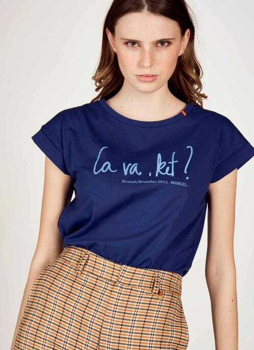 T-shirt bleu LE FABULEUX MARCEL DE BRUXELLES pour femme