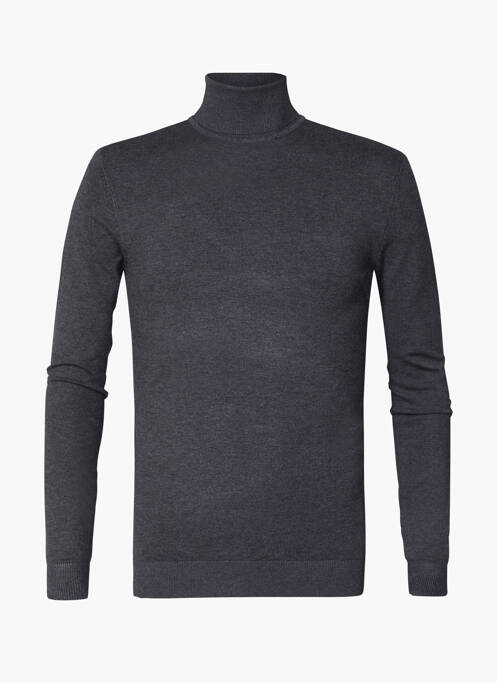 Pull col roulé gris PETROL INDUSTRIES pour homme