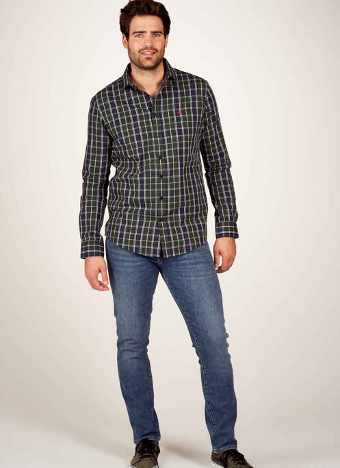 Chemise manches longues vert HAZE&FINN pour homme
