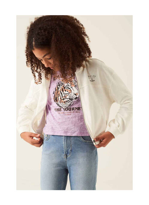 Gilet manches longues blanc GARCIA pour fille