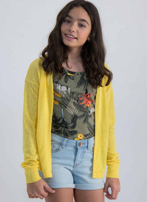 Gilet manches longues jaune GARCIA pour fille