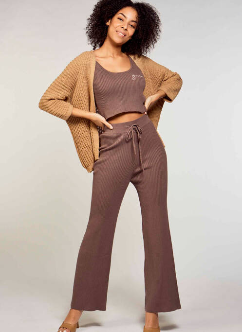 Pantalon flare marron GUESS pour femme