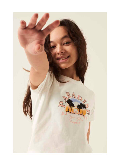 T-shirt blanc GARCIA pour fille