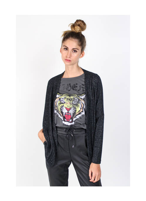 Gilet manches longues gris ONLY pour femme