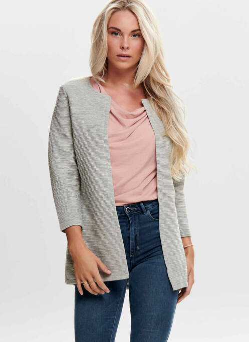 Gilet manches longues gris ONLY pour femme