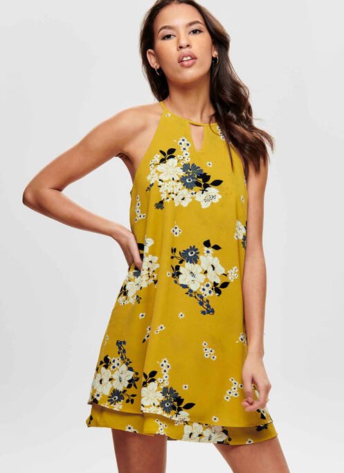 Robe courte jaune ONLY pour femme