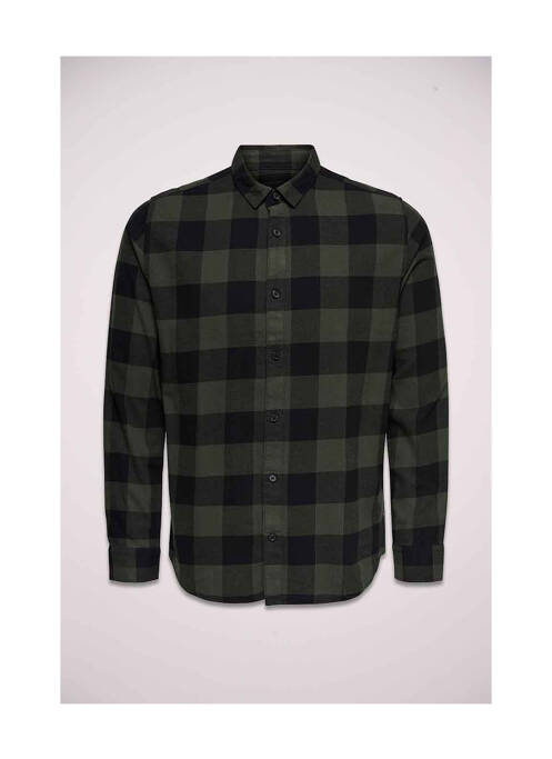 Chemise manches longues vert ONLY&SONS pour homme