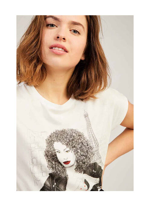 T-shirt beige NAF NAF pour femme