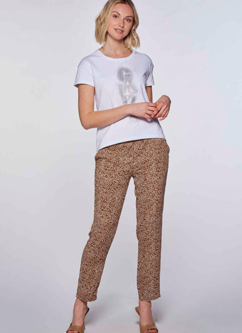 Pantalon flare beige LE TEMPS DES CERISES pour femme