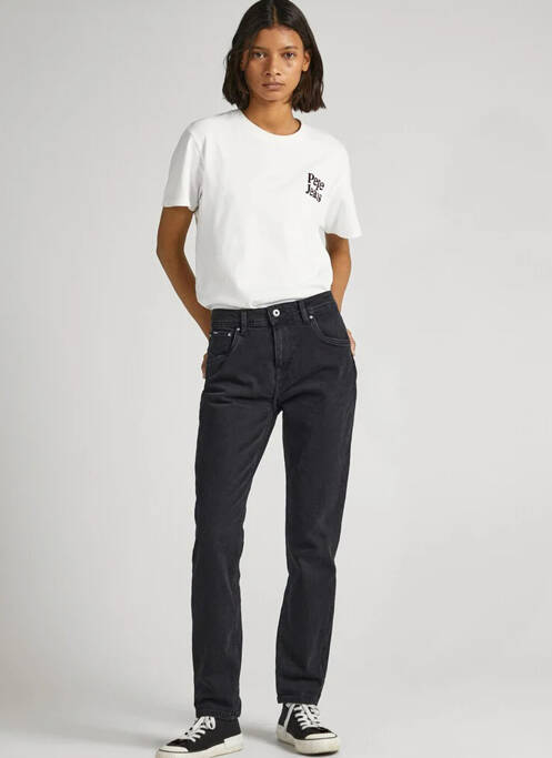 Jean coupe Mom noir PEPE pour femme