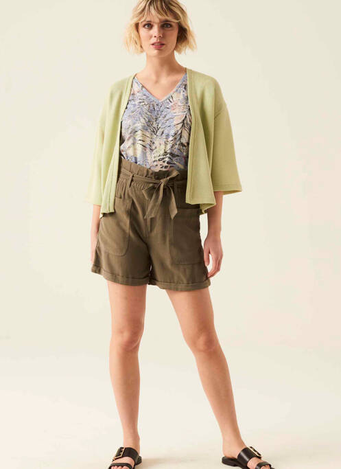 Gilet manches courtes vert GARCIA pour femme