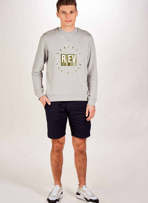 Sweat-shirt gris R.EV 1703 BY REMCO EVENPOEL  pour homme