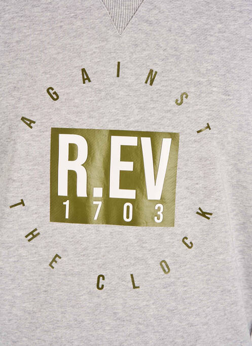 Sweat-shirt gris R.EV 1703 BY REMCO EVENPOEL  pour homme