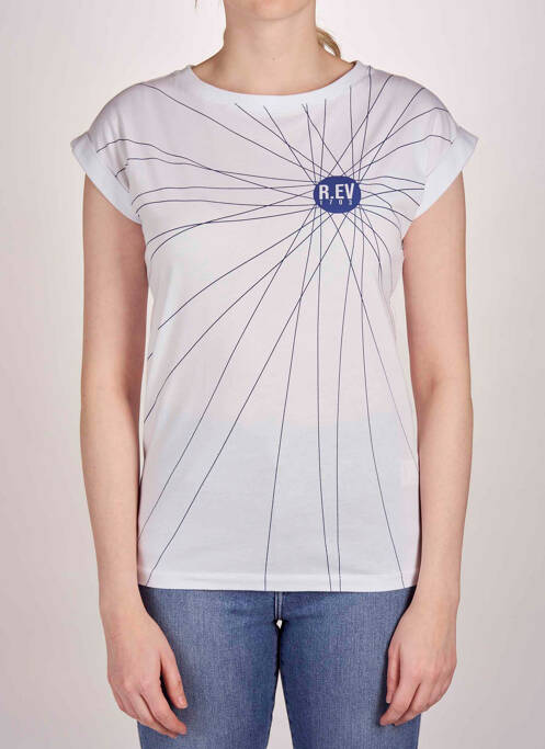 T-shirt blanc R.EV 1703 BY REMCO EVENPOEL  pour femme
