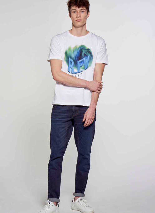 Jeans coupe slim bleu R.EV 1703 BY REMCO EVENPOEL  pour homme