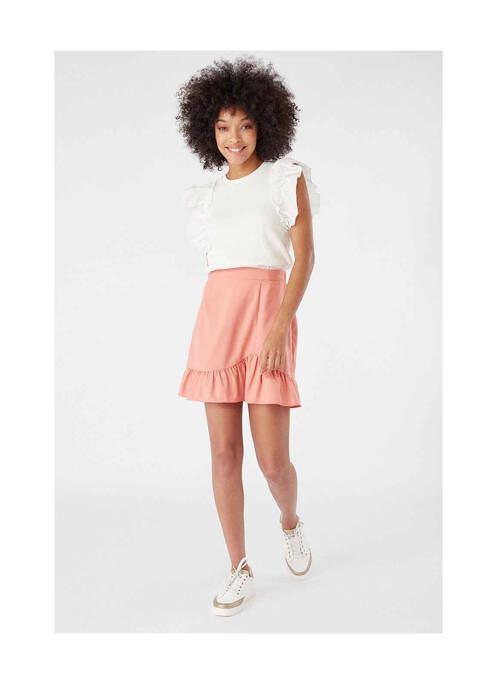 Jupe courte rose NAF NAF pour femme