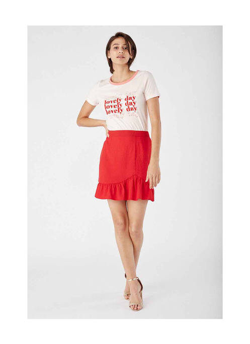 Jupe courte rouge NAF NAF pour femme