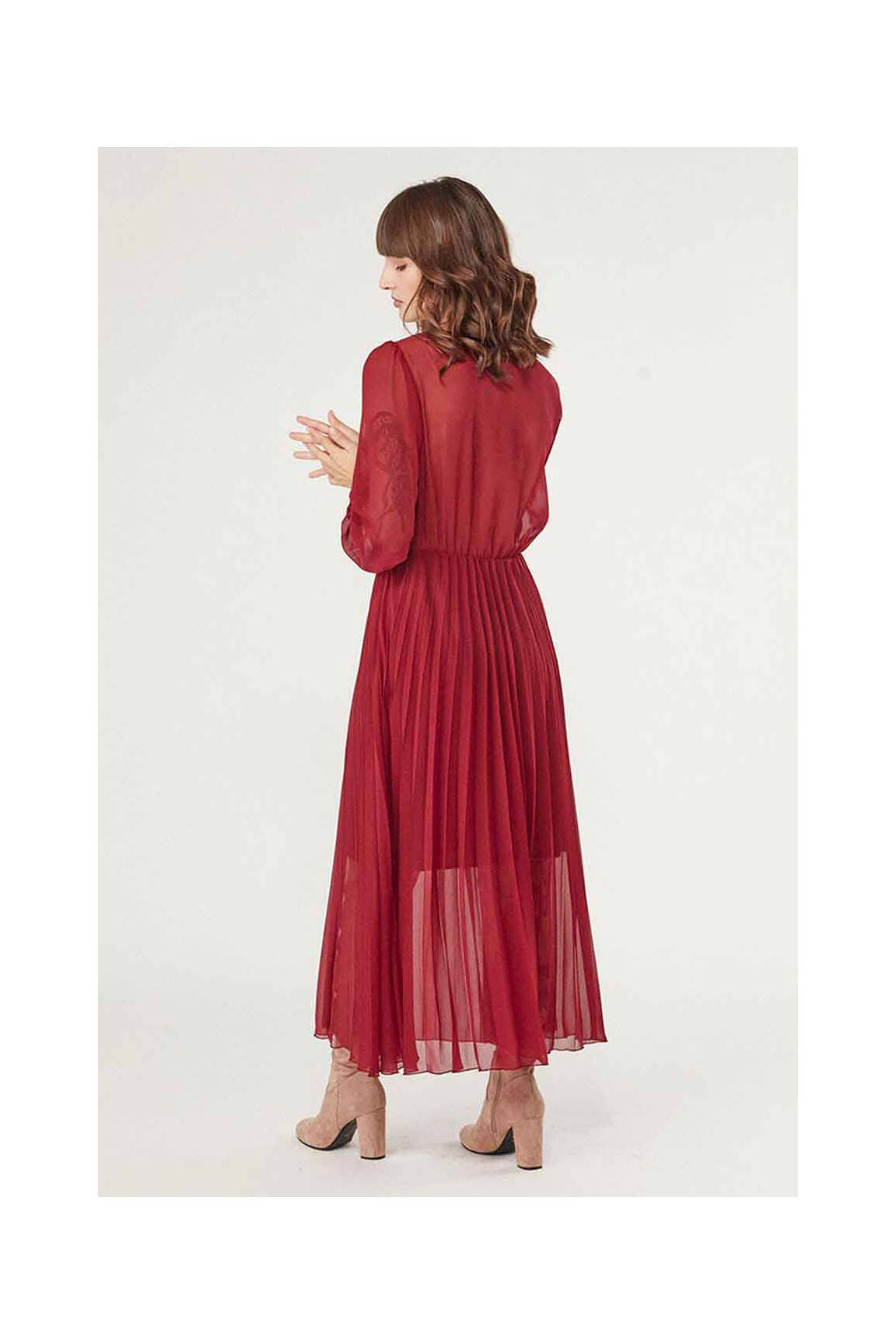 Robe Longue Rouge Naf Naf Femme 2405574-rouge0 Modz