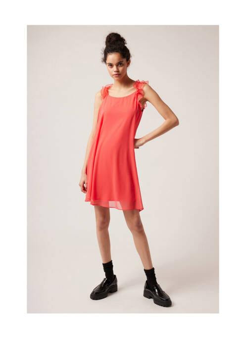 Robe courte orange NAF NAF pour femme