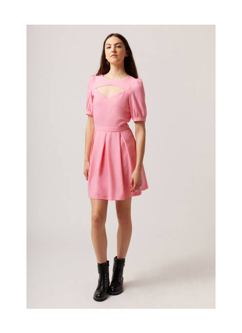 Robe courte rose NAF NAF pour femme