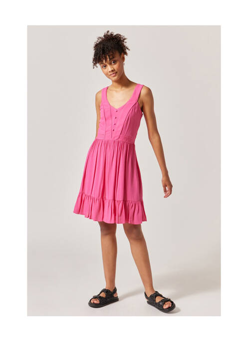 Robe courte rose NAF NAF pour femme