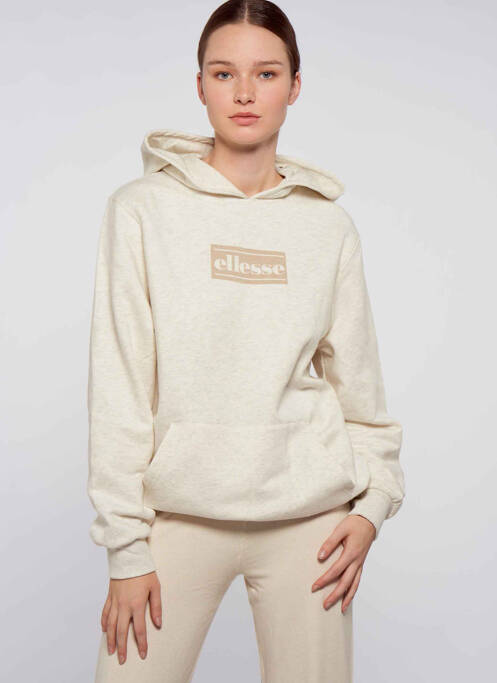 Sweat-shirt à capuche beige ELLESSE pour femme