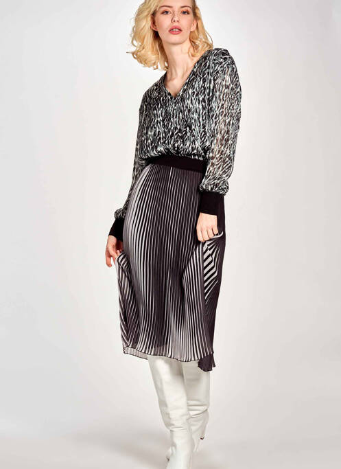 Jupe mi-longue noir BELLITA pour femme