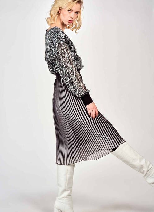 Jupe mi-longue noir BELLITA pour femme