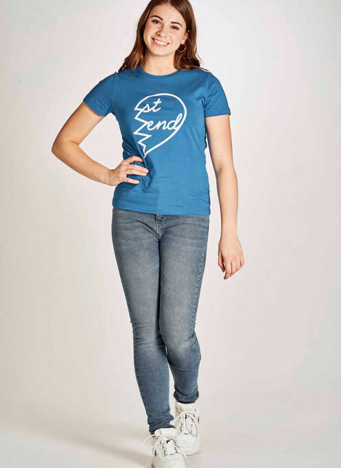 T-shirt bleu STIEN EDLUND pour femme