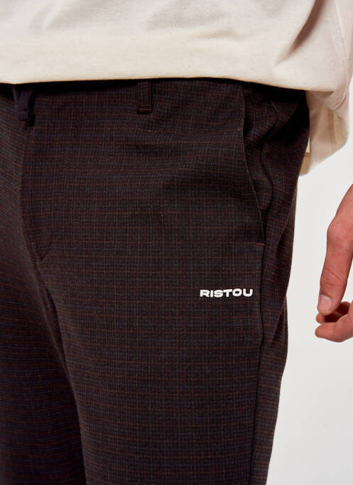 Pantalon chino marron TOURIST LEMC pour homme