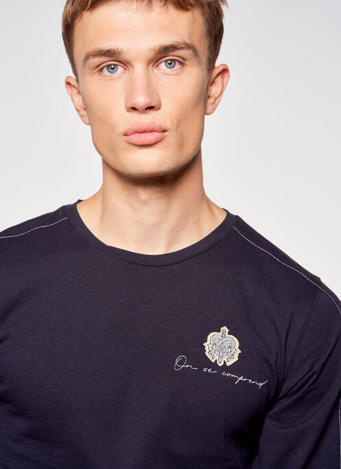 T-shirt bleu TOURIST LEMC pour homme