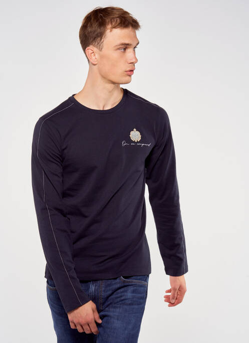 T-shirt bleu TOURIST LEMC pour homme