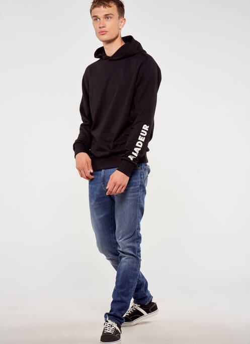 Sweat-shirt à capuche noir TOURIST LEMC pour homme